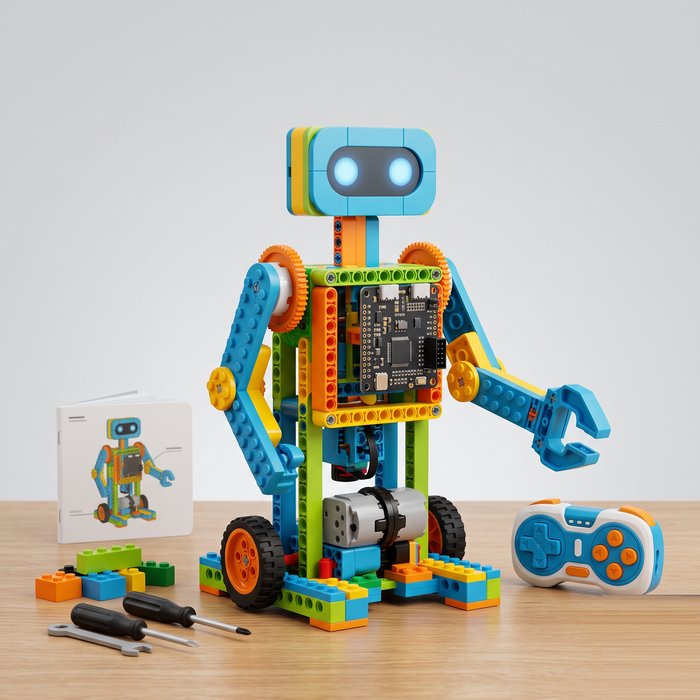 Robôs educativos para montar e programar, com controle e app