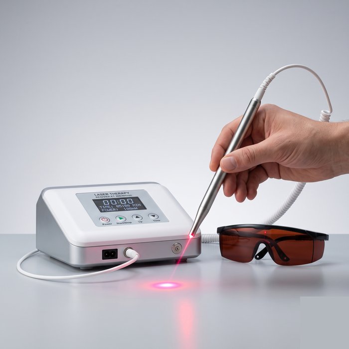 Aparelho de laserterapia de baixa potência com caneta aplicadora