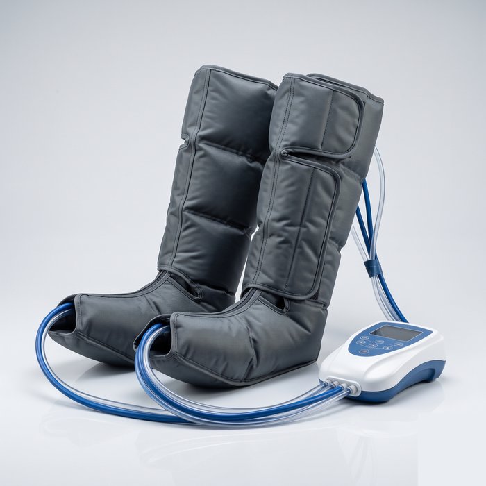 Aparelho de pressoterapia com botas de compressão