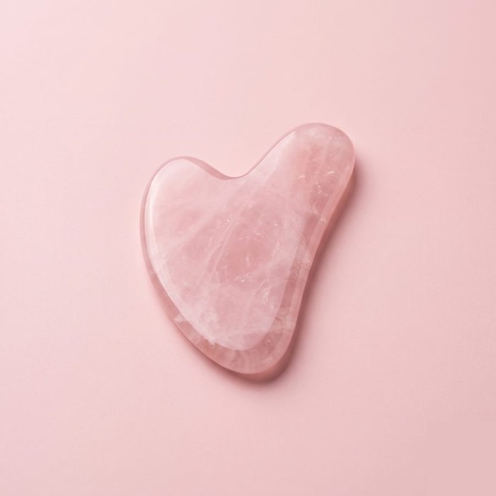 Placa de gua sha de quartzo rosa para massagem facial