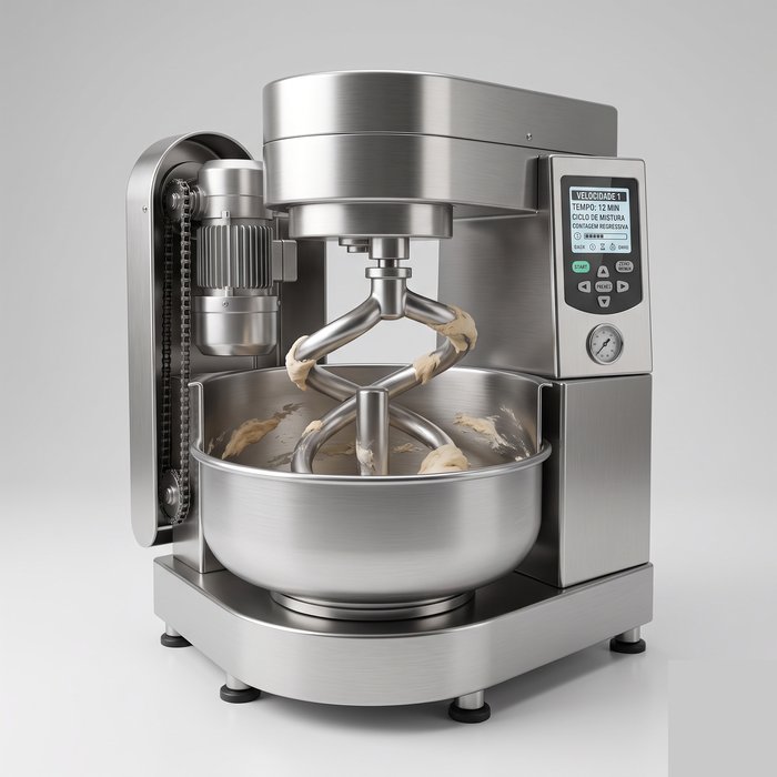 Masseira espiral de aço inox para sovar a massa