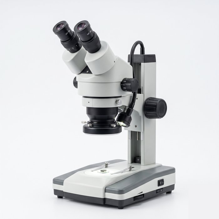 Microscópio estéreo, lupa de bancada para inspeção