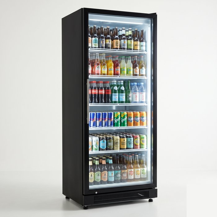 Expositor vertical refrigerado de porta de vidro para bebidas