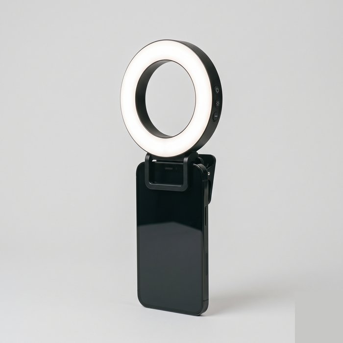 Mini ring light de clipe para celular e notebook